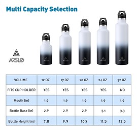 Arslo Stainless Steel Double Wall Water Bottles 25 Ounce, Vacuum Insulated Bottle With Straw Lid, Insulated Water Bottle Keeps Water Cold for 24 Hours, Hot for 12 Hours, Hiking, Sports