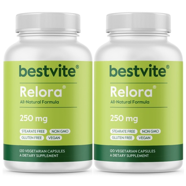 BESTVITE Filler-Free Relora 250mg (240 Vegetarian Capsules) (120 x 2)