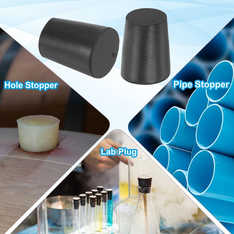 PATIKIL Solid Rubber Stoppers 2#, 10 Pack Tapered Lab Seal