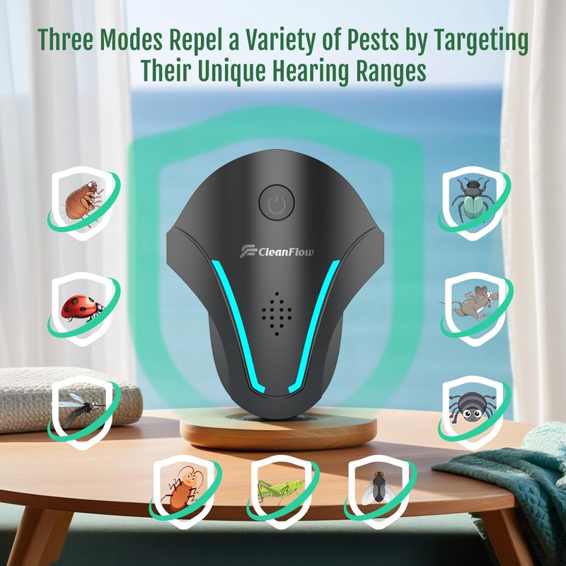 2025 Upgraded Ultrasonic Indoor Repeller – 3 Modes Pest Control