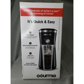 Gourmia Iced Coffee Maker with Brew-Strength Control Reusable Filter and Tumbler