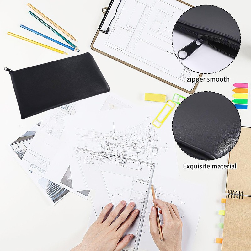 3 Pieces Leather Money Bag, Cash Storage Bag, Bill Storage