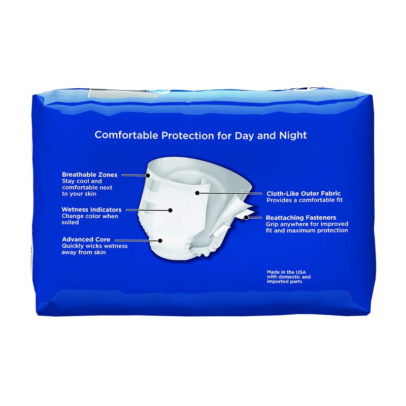 Rely® Adult Diapers, Disposable Incontinence Briefs with Tabs, Maximum Absorbency,