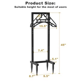 Artigarden Outdoor Garden Hose Holder Freestanding with 4 Spikes, Heavy Duty Metal Water Hose Reel Stand Hanger Rack Organizer Holds Storage 150ft Hose for Outside Yard Lawn, Black