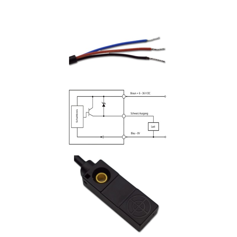 Inductive Sensor PNP NC Compact Design IP65 3 mm Inductive