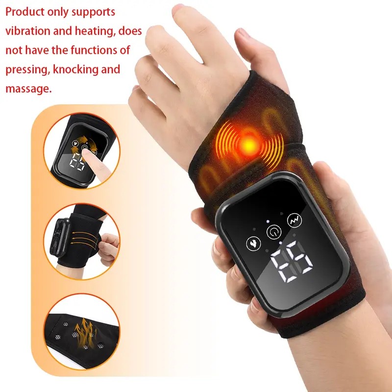 Heated Wrist Massager with Vibration – USB Rechargeable Wrist Heating