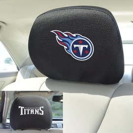 FANMATS 12518 Tennessee Titans - Juego de Fundas Bordadas para reposacabezas - 2 Piezas, Color Negro, 10 x 14 Pulgadas