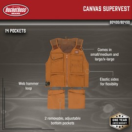 Bucket Boss Canvas SuperVest Large/Extra Large, 80450