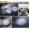 AMOYSTONE Agate Coasters for Drinks Stone Coasters Set of 4