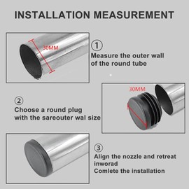 20 Pcs Round Plastic Plugs, Black Tube Inner End Caps, 30mm Cover for Furniture Chair Desk Leg Tables Foot, Pipe