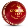 SPORTISH Premium Leather Cricket Test Ball - Red Hand Stitched
