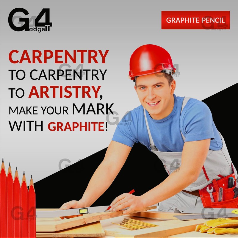 G4GADGET 8 x Carpenter Pencil Joiner Carpenter Toolbox Contractor Woodwork