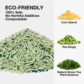 VETRESKA Tofu Cat Litter,Natural Kitty Litter Strong Clumping Flushable Cat Litter Pellets Ultra Absorbent,Odor Control,Dust-Free,Low Tracking Eco-Friendly Tofu Litter,Greentea(5.5lb×2bags)