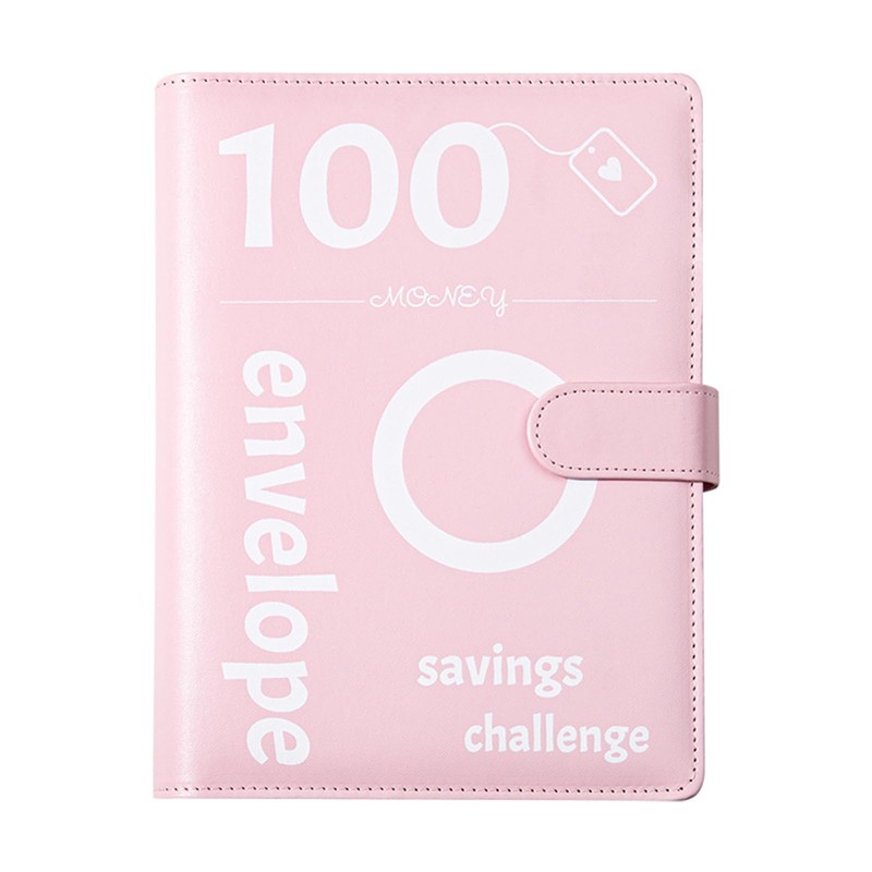 A5 Binder Notebook, 100 Days Saving Challenge Binder, PVC Leather
