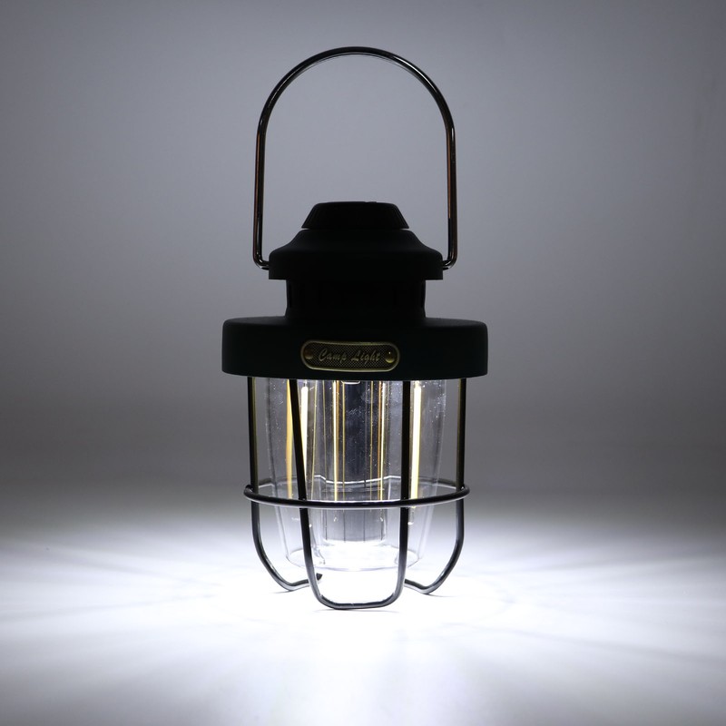 Retro LED Camping Lantern Portable Multifunctional Rechargeable Tent Light for