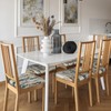 Granbey Teal Gold Stripes Dining Chair Seat Covers Set of
