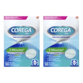 Corega Tabletas Limpiadoras 3 Minutos Uso Diario Pack 2 Pzas