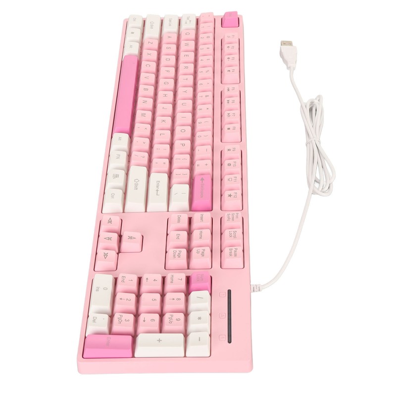 104 Keys Wired Keyboard 3 Colors Cute Gaming Keyboard USB