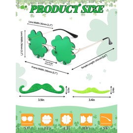 VEKDA St Patricks Day Glasses Irish Shamrock Sunglasses And Beard Saint Patricks Day Accessories for Women Party Favors Eyewear