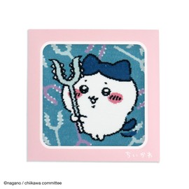 Chiikawa 41-5050250 Sasumata Towel Handkerchief, Blue, Chenille Weave, Comes in Packaging, Cute, Approx. 9.8 x 9.8 inches (25 x 25 cm)