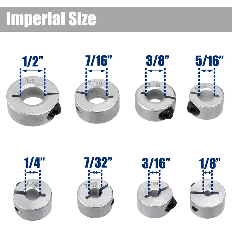 Yakamoz 8Pcs Drill Stop Collar Set - Drill Bit Depth