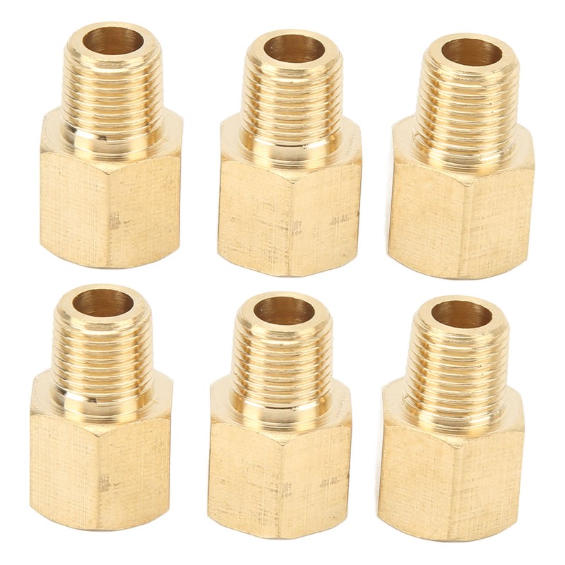 6PCs Brass Pipe Fitting Adapter 1/8 BSPT Female NPT Vehicle