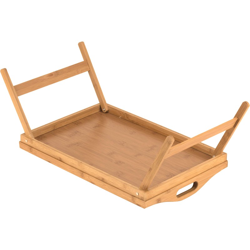 Home-It Bed Table Tray with Folding Legs - Bamboo Breakfast