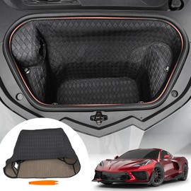 Bracingo Front Trunk Cargo Mat Liners,Binding Carpeted Full Size Mat fit for Corvette C8 Stingray Coupe Convetible 2020-2025,One-Piece All Round Protector Cover,Front Storage Compartment Cargo Mat