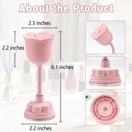 Luxe Louise Nail Polish Holder, Anti-Spill Silicone Nail Polish Holder Stand Adjustable & Rotatable Nail Polish Bottle Holders, Hands-Free Manicure Nail Art Tool for Home Salon Use (Pink)