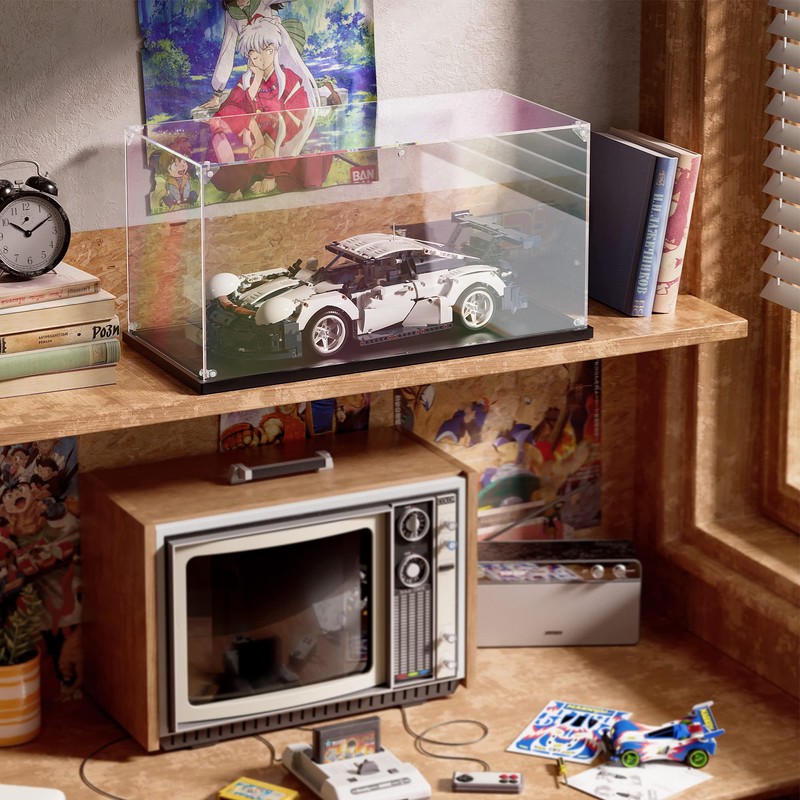 DOFOPO Clear Acrylic Display Case Self-Assemble Display Case Acrylic Box