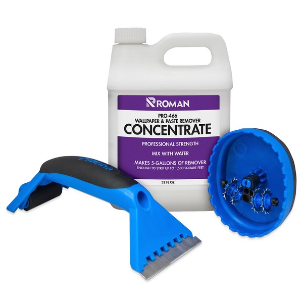 Roman ROMAN Wallpaper Removal Kit - Concentrate (32 oz), Perforating