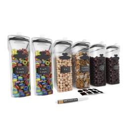 Simpli-Magic 79321 Cereal Containers Storage Set, Basic, Clear, 6 Pack