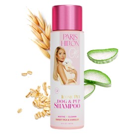 Paris Hilton Dog Shampoo - Sweet Pea & Vanilla Scented Pet Shampoo for Dogs and Puppies, Nourishing Oatmeal & Aloe, 480ml - Luxurious Shampoo for Dogs of All Breeds