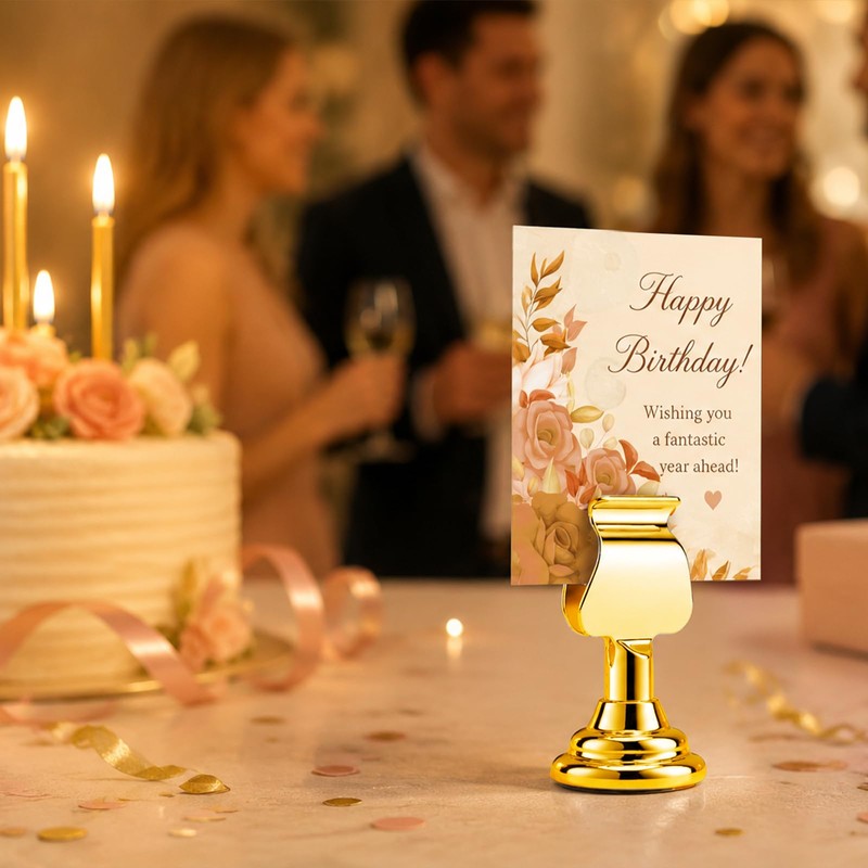 24 Pcs Gold Number Table Clips, 1.7 inch Metallic Gold