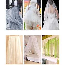 5 m x 160 cm Soft Tulle Fabric, Tulle Fabrics for Sewing, Mesh Fabric, Decorative Draping Fabric for Arbor Wedding Curtain, Wedding Arch, Freehand Decoration, Valance Curtain, Archway, Ceremony, Party
