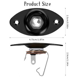 Guitar Input Jack 1/4" Oval Guitar Jack 6.35mm Input Jack for Electric Guitar Output Jack Guitar Jack Plate Output Plug Socket for Mono Electric Guitar