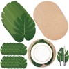 LemonRoad 24 Sets Luau Palm Placemat Set Round Jute Burlap