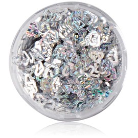 Pro Impressions Open Hearts Hologram Nail Art, Silver