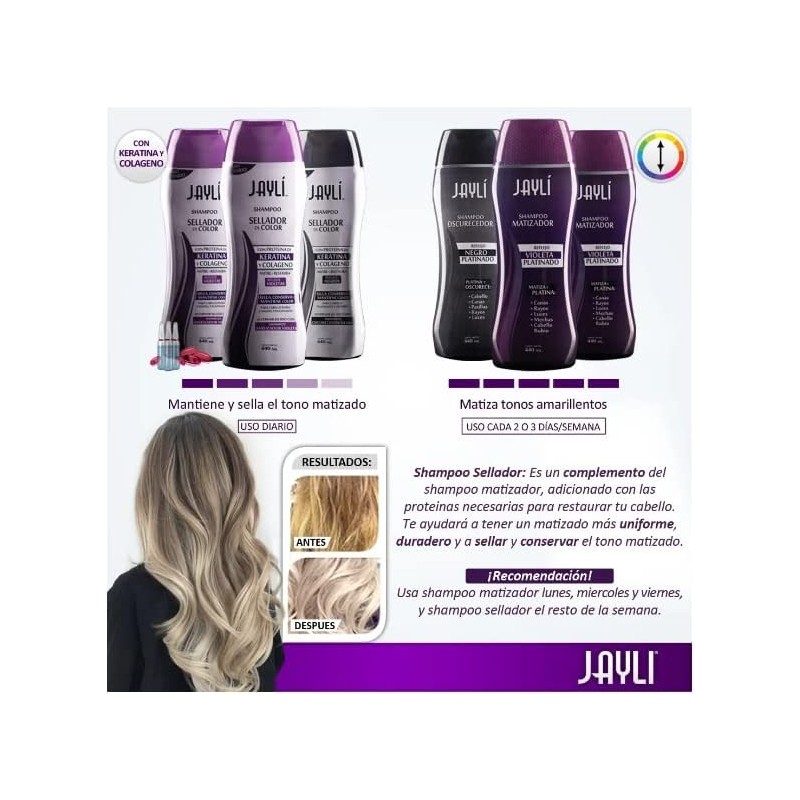 Jayli Shampoo Sellador Negro Sin Sulfatos 320 ml