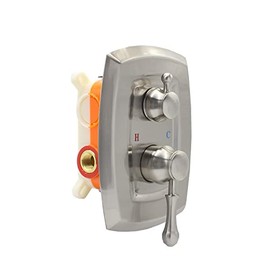 Brushed Nickel Antique 3 Way Outlet Function Concealed Shower Diverter Mixer Brass Rough-in Mixing Valve Replacement Kit