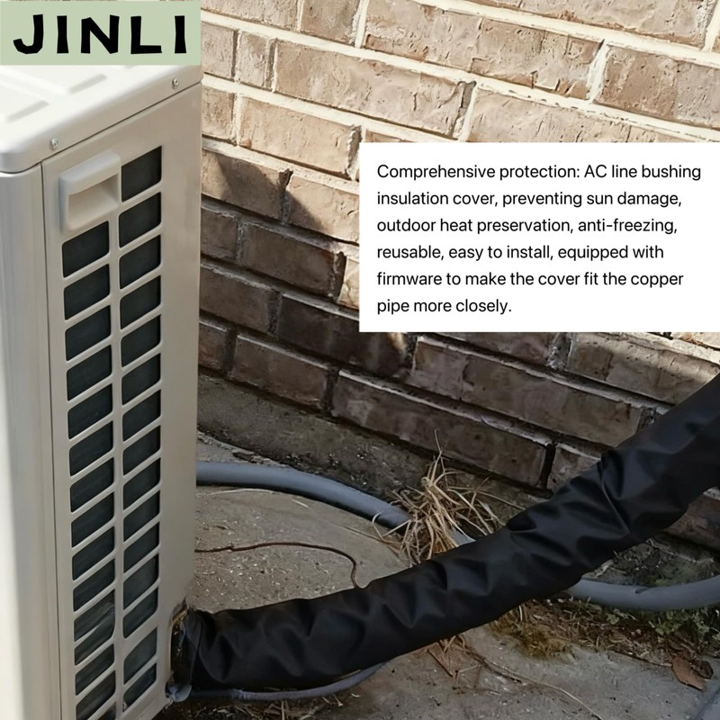 JINLI 3-Layer 600D Oxford HVAC Pipe Insulation Cover, 72x10.2 Inch