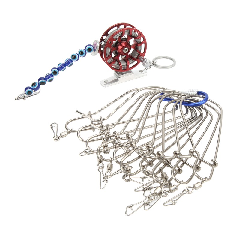 Fish Stringer Live Fish Lock with Reel Float Steel Wire