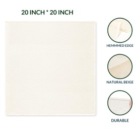 6-Pack Beige Cheesecloth, 20x20 Inch Hemmed Cheese Cloth for Straining, Reusable Unbleached Cotton Strainer for Cooking, Baking, Juicing, and Cheese Making (Grade 100)