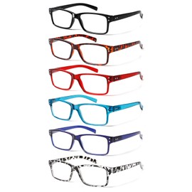 NORPERWIS Reading Glasses 6 Pairs Quality Readers Spring Hinge Glasses for Reading for Men and Women (6 Pack Mix Color -3, 1.25)