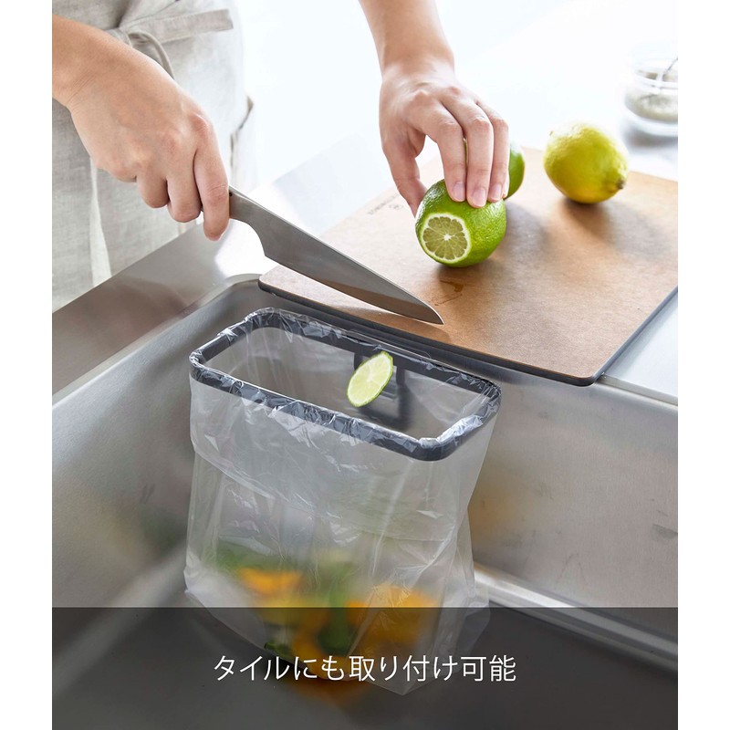 Yamazaki 8183 Film Hook, Plastic Bag Holder, Black, Main Unit: