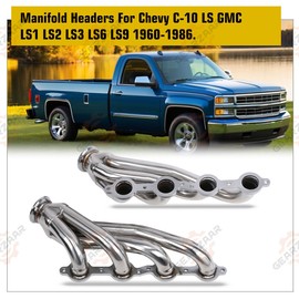 GEARZAAR Truck Headers For 60-86 C-10 LS Chevy GMC LS1 LS2 LS3 LS6 LS9 (Conversion Swap)！