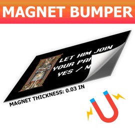 HOSALA Magnet (1Pcs - 7.5x4.5 in) Let Him Join Your Party Medieval Knight Magnetic Bumper Sticker, Funny Cat Meme Car Truck Vehicle Decoration, Car Accessories, New Driver Gift for Family, Friends