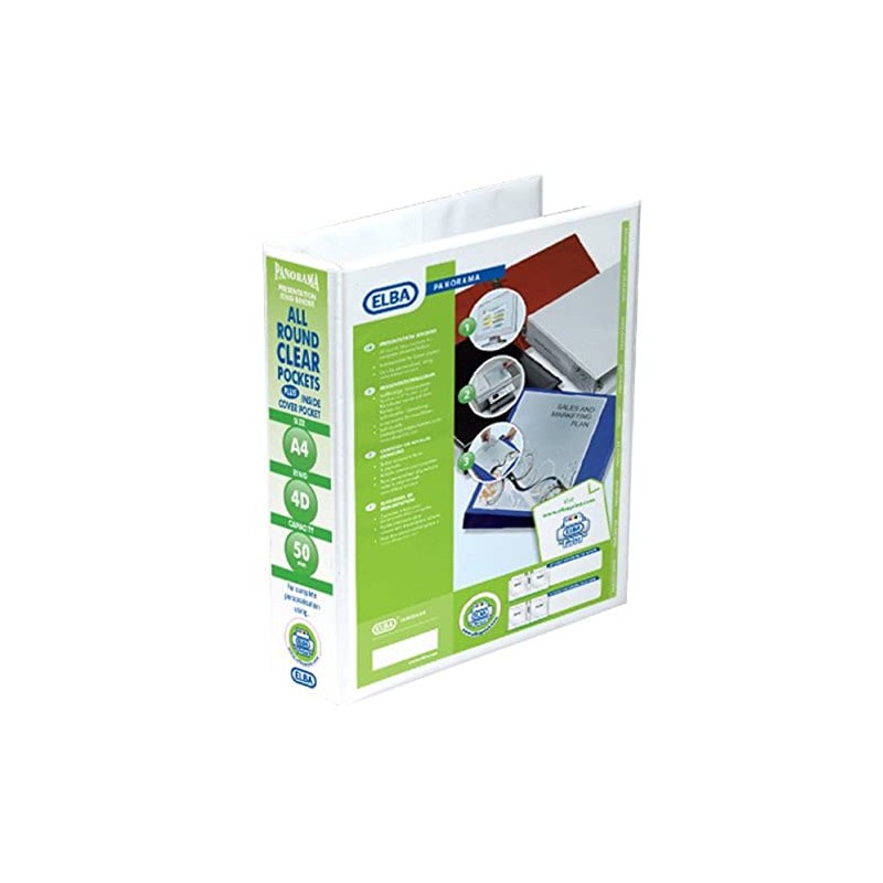 Elba A4+ 4 D-Ring Lever Arch File, 560mm capacity, 70mm