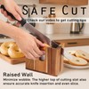 Large Adjustable Bagel Slicer Holder (Upgraded) – Acacia Wood Bread
