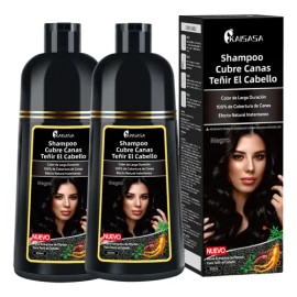 Kaisasa Shampoo Con Tinte Para Cubrir Canas 2 Pzs